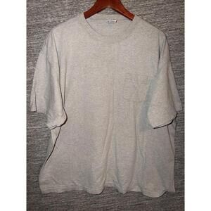 Vintage Jockey Pocket T-Shirt Mens XXL Gray Blank 90s Single Stitch Style Mexico